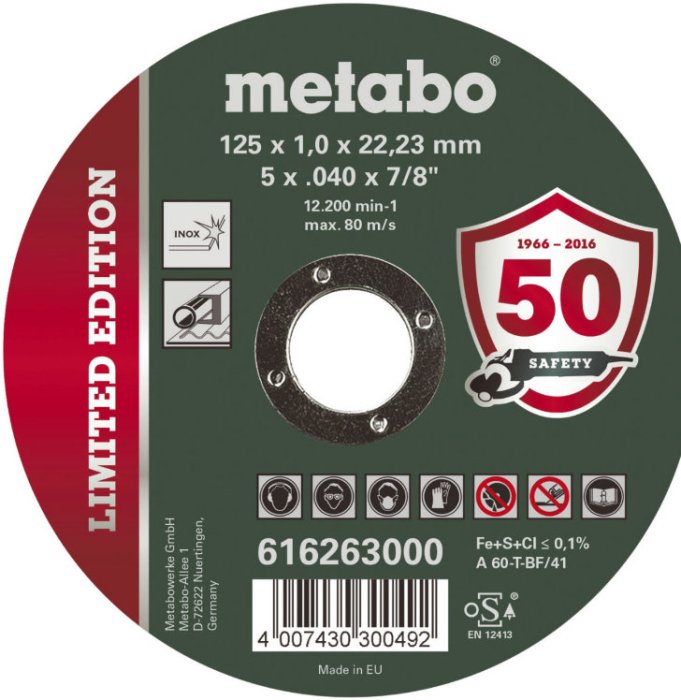 Круг отрезной Limited Edition (125x22.2 мм) Metabo 616263000